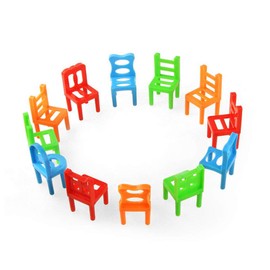 Tumnea Chair on Chair Game, Stacking Game Chairs & Ladders, Balancing Toys Plastic Chairs Colorful Stacking Chair Toys Intelligence for Unisex Children （Random Color 18Pcs）
