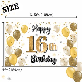 LASKYER 16th Birthday Big Banner Party Decorations.
