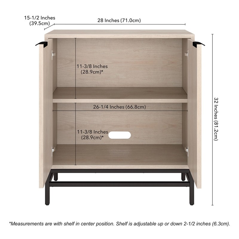 Henn&Hart Montello Accent Cabinet, 28" Wide, White