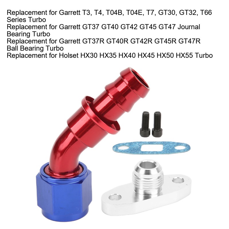 AN10 Turbo Oil Return Drain Flange 45 Degree Replacement for