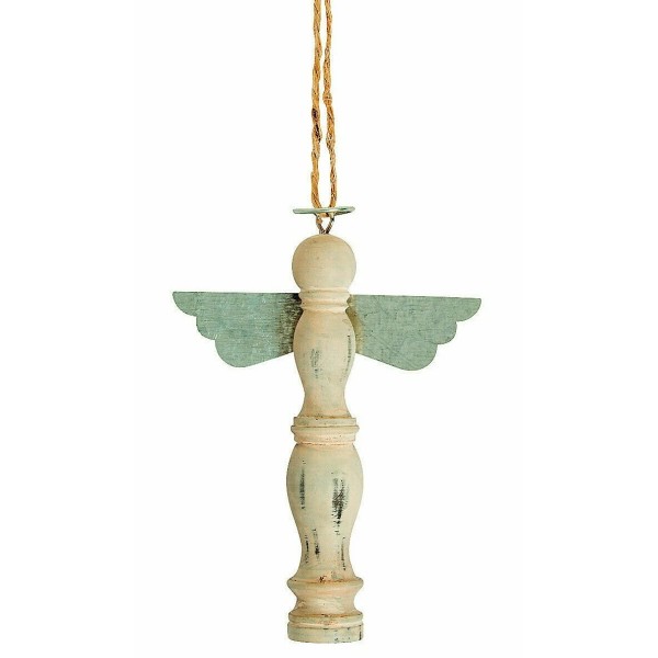 otc Set of 4 Rustic Shabby Chic Spindle Angel Ornament