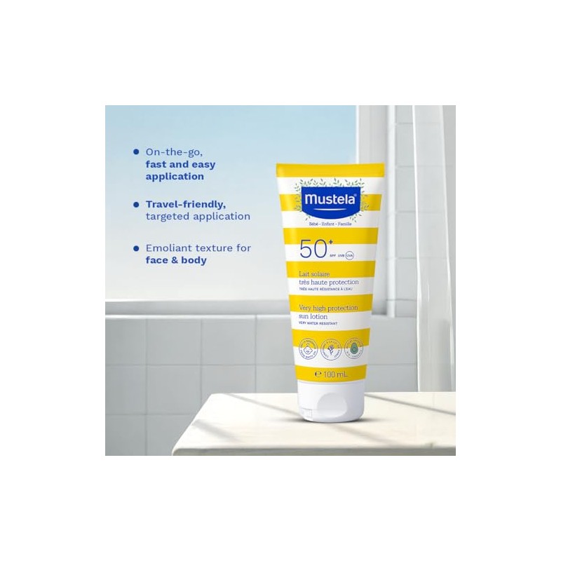 Mustela Loción Solar De Alta Protección FPS 50+, 100ml