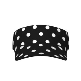 Black White Polka Dot Sport Sun Visor Adjustable Sun Cap Hat UV Protection Sun Visor for Men and Women