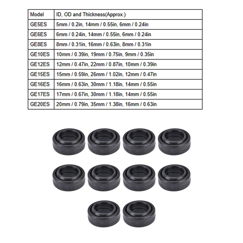 10Pcs Spherical Bearing Plain Radial Deep Grooved Ball Accessory Set