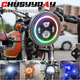 CHUSYYRAY DOT 7inch Motorcycle LED Headlight Hi/Lo Beam for Honda Shadow Spirit 1100 750