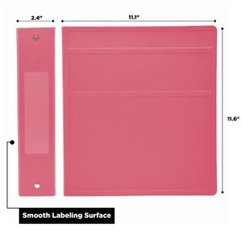Carstens 2-Inch Heavy Duty 3-Ring Binder - Side Opening, Bubble Gum Pink, Durable Plastic, Precision No-Gap Rings, Waterproof Cover, No Pockets, Holds 300 Letter Sheets, BPA-Free Made in USA (2840-3R)