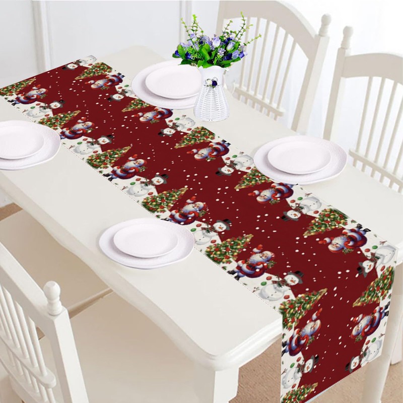 BSITSSS Christmas Table Runner Snowmen, 33×180 CM Christmas Runners for