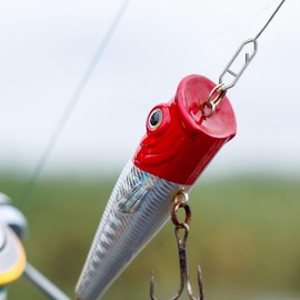 Desenda 50 PCS Fishing Power Speed Clips, Strong Stainless Steel Lure Quick Snaps Connector Tackle for Fishing Lure Crankbait Popper Corks Rigs Quick Change Freshwater Saltwater - S