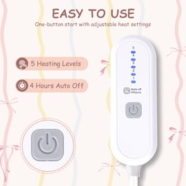 VELLUBAM Pink Bow Heated Throw Blanket 50" x 60" - Soft Cute Flannel Sherpa Electric Blanket Throw with 5 Heating Levels & 4 Hours Auto-Off, Love and Coquette Heating Blanket as a Gift for Sisters