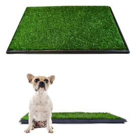 Downtown Pet Supply Dog Grass Pad with Tray, 16 x 20 - Outdoor and Indoor Potty System for Dogs with Replaceable Synthetic Grass Pee Turf - Portable and Waterproof Turf Dog Potty