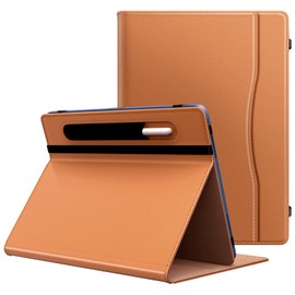 TiMOVO 9-10.1 Inch Android Tablet Case, Protective Tablet Cover Stand Folio for All 9-11 Inch Touchscreen Tablet with Pen Holder and Card Pocket, Multi-Angle Viewing, Brown