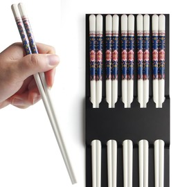 IQCWOOD Chopsticks, 5 Pairs Porcelain, High-grade Bone, Classic Style, Dishwasher Safe, 9.5 Inch/24cm