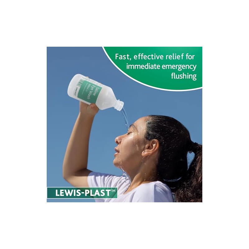 Lewis-Plast Lewis-Plast Saline Eye Wash Solution, 500ml Bottle for Safe