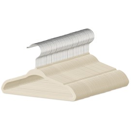 InfiniPower 50 Pack Kids Velvet Hangers, 11 Inch Baby Hangers with Non-Slip Design for Toddler Closet, Infant Clothes, Coats & Skirts, White