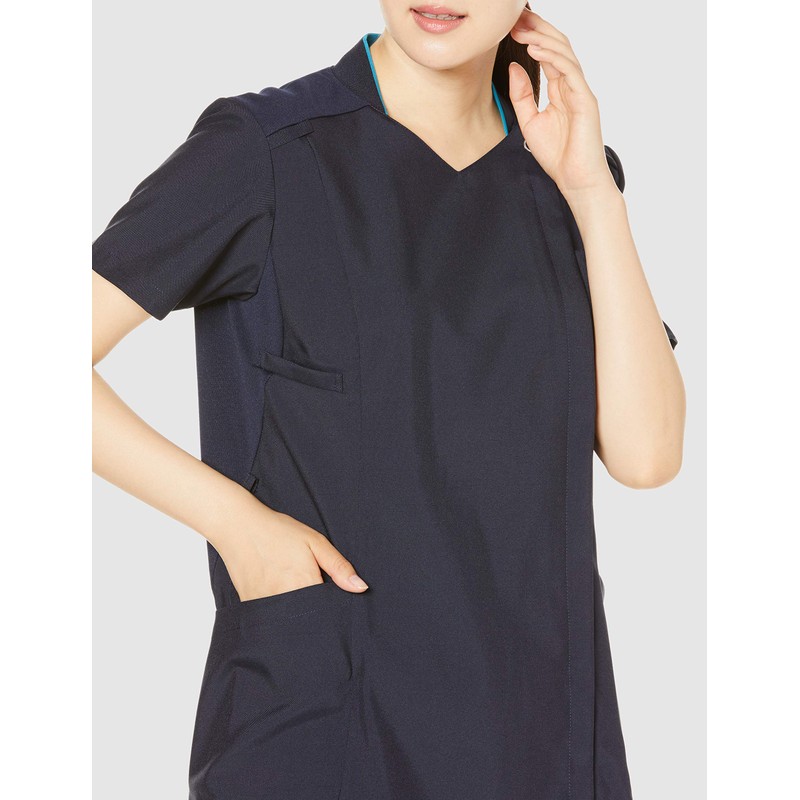 Zip Scrub 7038SC Women's White Coat, Zip Scrub, Dark navy