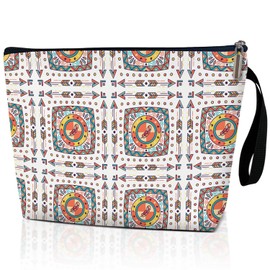 rizotus Boho Makeup Bag Travel Cosmetic Bag, Cosmetic Travel Bags For Women, Appreciation Gifts Birthday Gifts For Bestie Wife, Makeup Bag With Zipper Cosmetic Pouch Skincare Bag Toiletry Bag -A15
