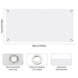 White Flag, 100x180cm, 1 Piece, Flag White Background, Blank White Flag, 4 Grommets, Eyelet in Every Corner, 10m Rope