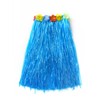 Adults Hawaiian Hula Grass Skirts Dance Wears Set(Blue Full Lei,