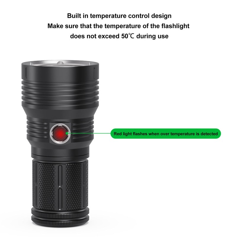 P90 LED Flashlight 12000LM IPX5 Waterproof 6 Light Modes Super