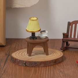 KARLOR mini table lamp with coffee, miniature table lamp set mini furniture decoration dollhouse furniture small ornaments car ornaments garden decoration desktop table decoration