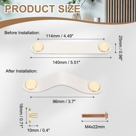 PATIKIL Leather Drawer Pulls, 4 Pack Leather Handle 3.7 Inch Hole Center Cabinet Dresser Knobs with Screws for Dresser Cupboard Closet Doors, Cream