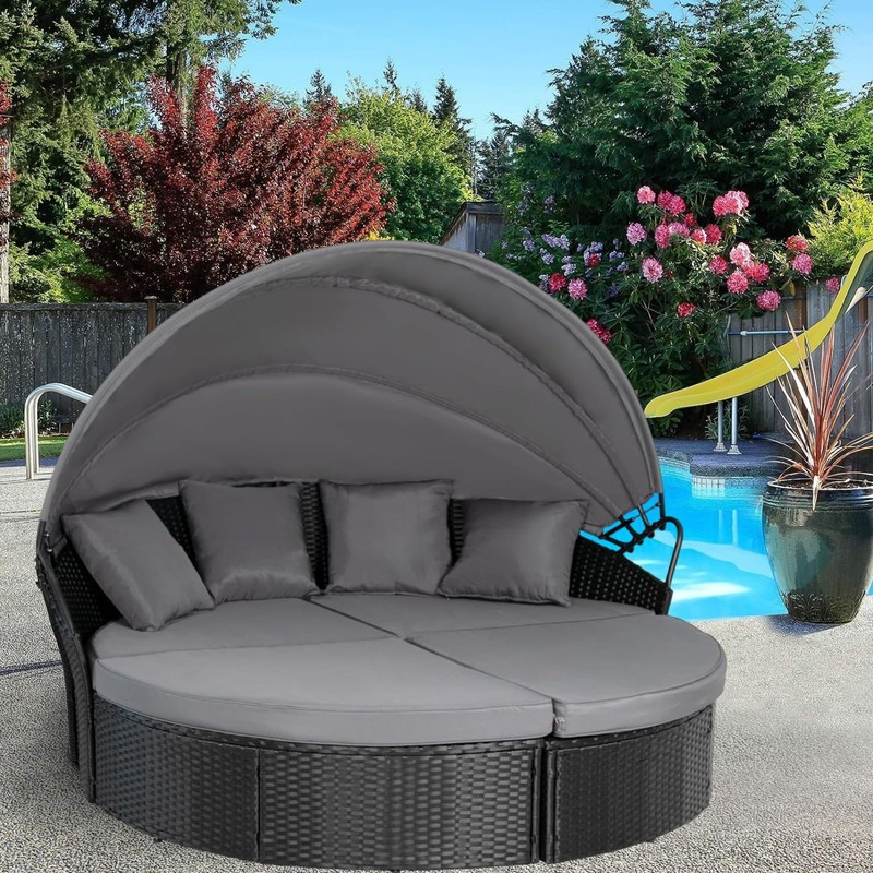 FSJITF Outdoor Round 66" Daybed Replacement 4 in 1 Cushion