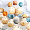 Blumomon Pack of 30 Galactic Planet Cupcake Toppers, Astronomy Party