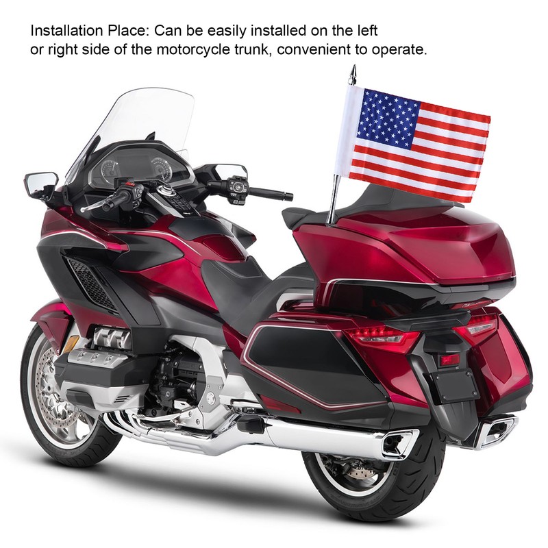 Trunk Lid Flag Pole Mount Kit with USA American Flag