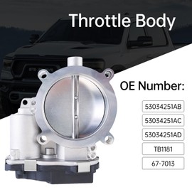 Lrichy 90mm Performance Automotive Throttle Body 53034251AB Compatible with Chrysler Dodge Challenger Charger Durango Jeep Grand Cherokee Ram 1500/2500/3500 OEM Replacement TB1181 67-7013