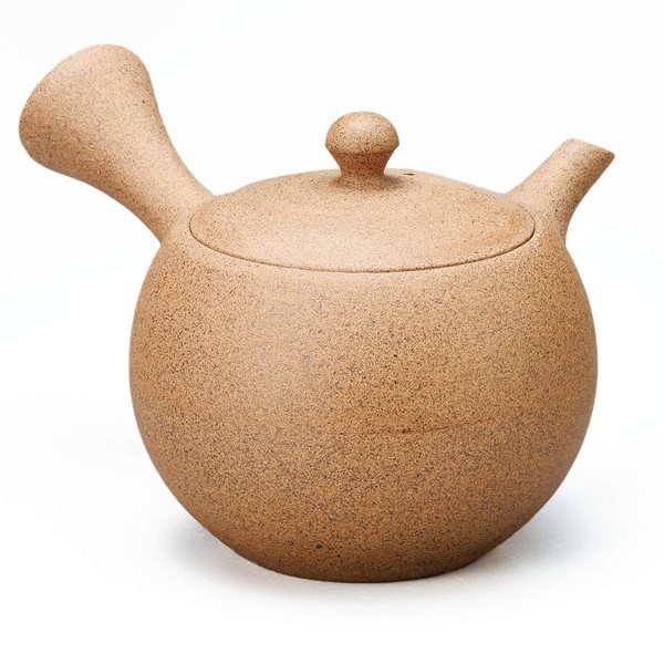 Yamakiikai Tokoname Ceramic Japanese Kyusu Teapot 240cc, Round Temari, Fusen Camel Brown, 富仙作 M499