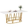 DWVO Modern Dining Table for 6-8 People, 70.3'' Large Kitchen
