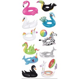 Violette Stickers Animal Summer Pool Floats  Scrapbook Craft Planner Supply