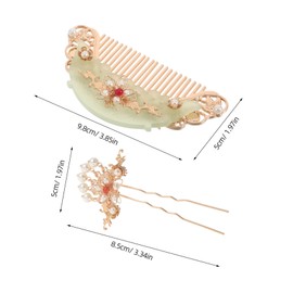 TOVINANNA 3pcs Traditional Chinese Hair Accessories Set Acetate Ancient Style Hair Comb Hairpin for Hanfu Weddings Parties and Daily Wear Lightweight Design Hold