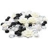80 Mix Black/White/Silver Resin Flatbacks Craft Embellishments