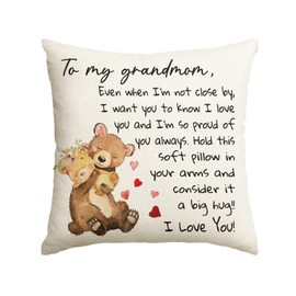 AVOIN colorlife to My Grandma Throw Pillow Cover, 18 x 18 Inch Women Gift Mother's Day Birthday Cushion Case Grandmother from Granddaughter Grandson
