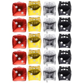 STOBOK 20pcs Dice Balloons Aluminum Foil Cube Balloons for Theme Party Decorations Birthday Party Supplies Fun Event Decorations