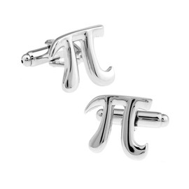 Pi Symbol π Silver Cufflinks for Math Lovers, Unique Accessories for Teachers and Science Enthusiasts