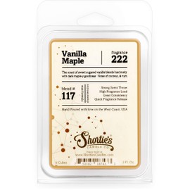 Shortie's Candle Company Vanilla Maple Wax Melts - Formula 117-1 Highly Scented 3 Oz. Bar - Made with Natural Oils - Bakery & Food Air Freshener Cubes Collection