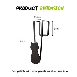 Pack of 2 Cat Towel Holder Metal - Stylish Wrought Iron Cat Door Hooks for Door and Wall - Single Hook Behind Cat Door for Convenient Hanging of Coats, Towels and Keys