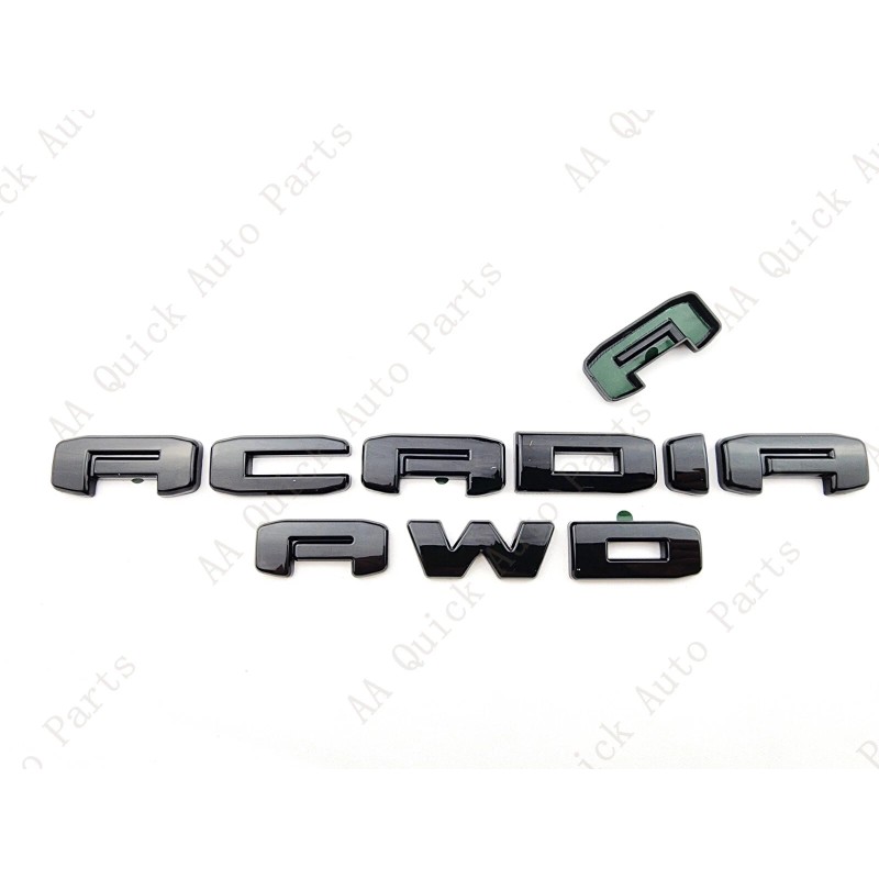 GMC 2PC Set Gloss Black Rear Tailgate Acadia AWD OVERLAY