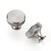 Ravinte 30 Pack Round Stainless Steel Knobs Knurled Single Hole