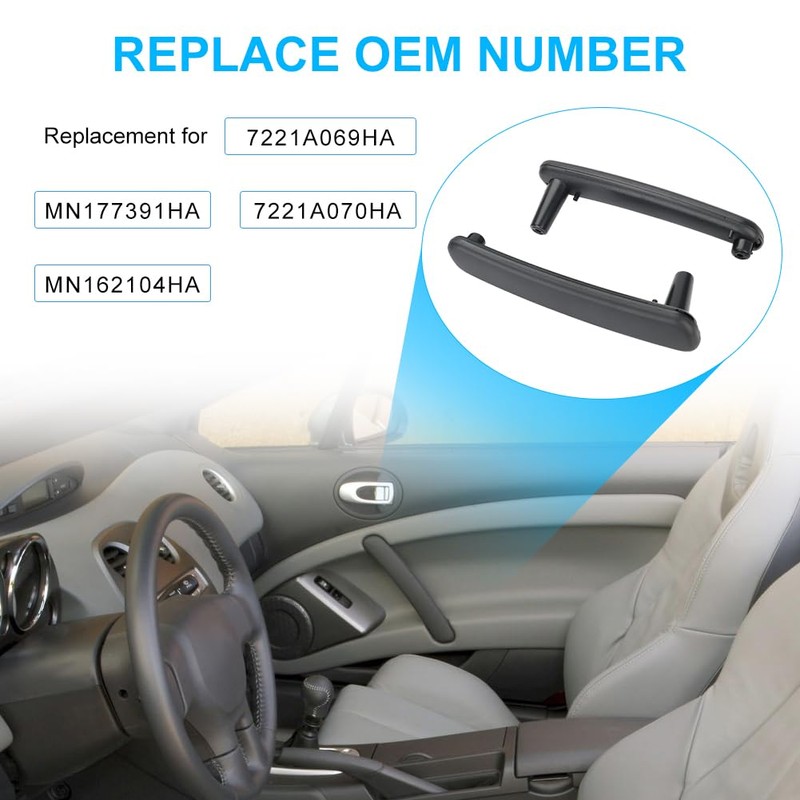 JDMON 2PCS Black Interior Door Handles Replacement for Mitsubishi Eclipse