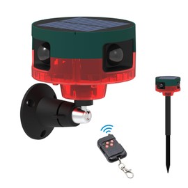 Motion Sensor Alarm Outdoor, Solar Motion Detector Activated Alarm Noise Maker with 13 Kinds of Sound Strobe Light, Security Alert System for Farm Barn Villa