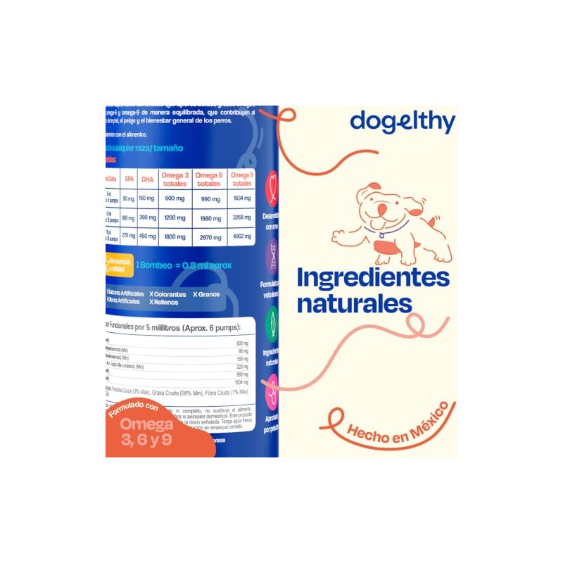 Dogelthy Pure Salmon Oil Aceite de Salmon con Omega 3,6