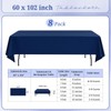 REWOMC 8 Pack Polyester Tablecloth 60 x 102 Inch, Navy