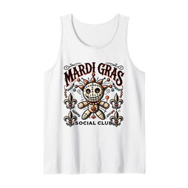 Mardi Gras Voodoo Doll Social Club Fun Festive Vibes Tank Top