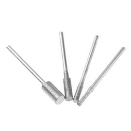 Set of 4 Diamond Mount Point Grinding Drill Bit Cylindrical Mounting Point Tip Polishing Bit 0.09 inch (2.35 mm)