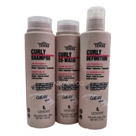 Lendan Terra Curly Shampoo + Co-wash + Gel Definidor Rizos