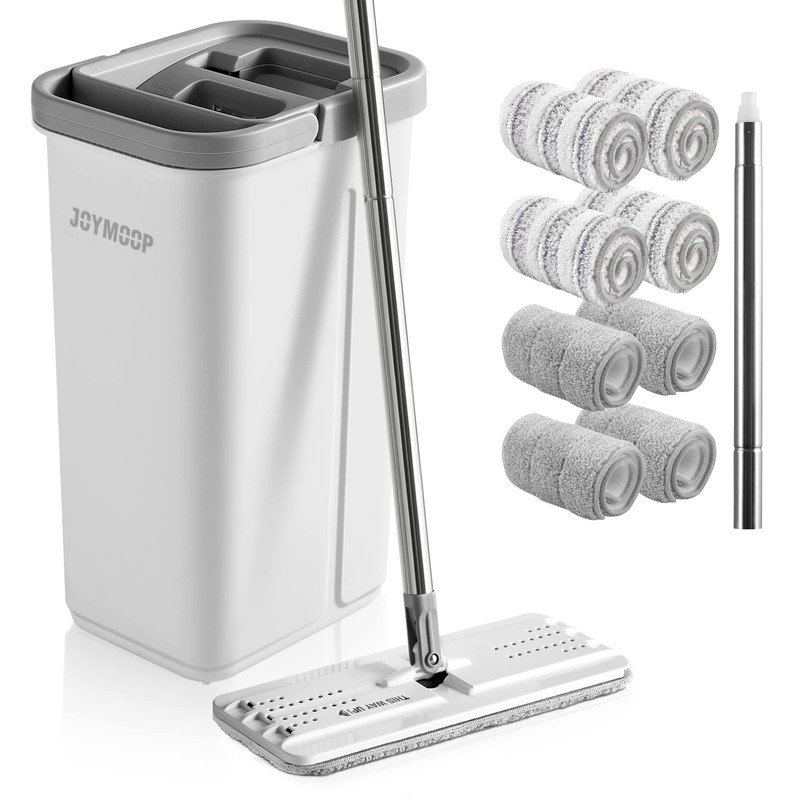 JOYMOOP Mop and Bucket with Wringer Set, Hands Free Flat