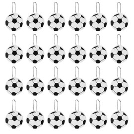 PATIKIL Reflective Keychain Tags, 24 Pack Reflective Football Pendant PVC High Visibility Reflector Tags Waterproof Safety Reflector for Backpack Handbag, Silver-white